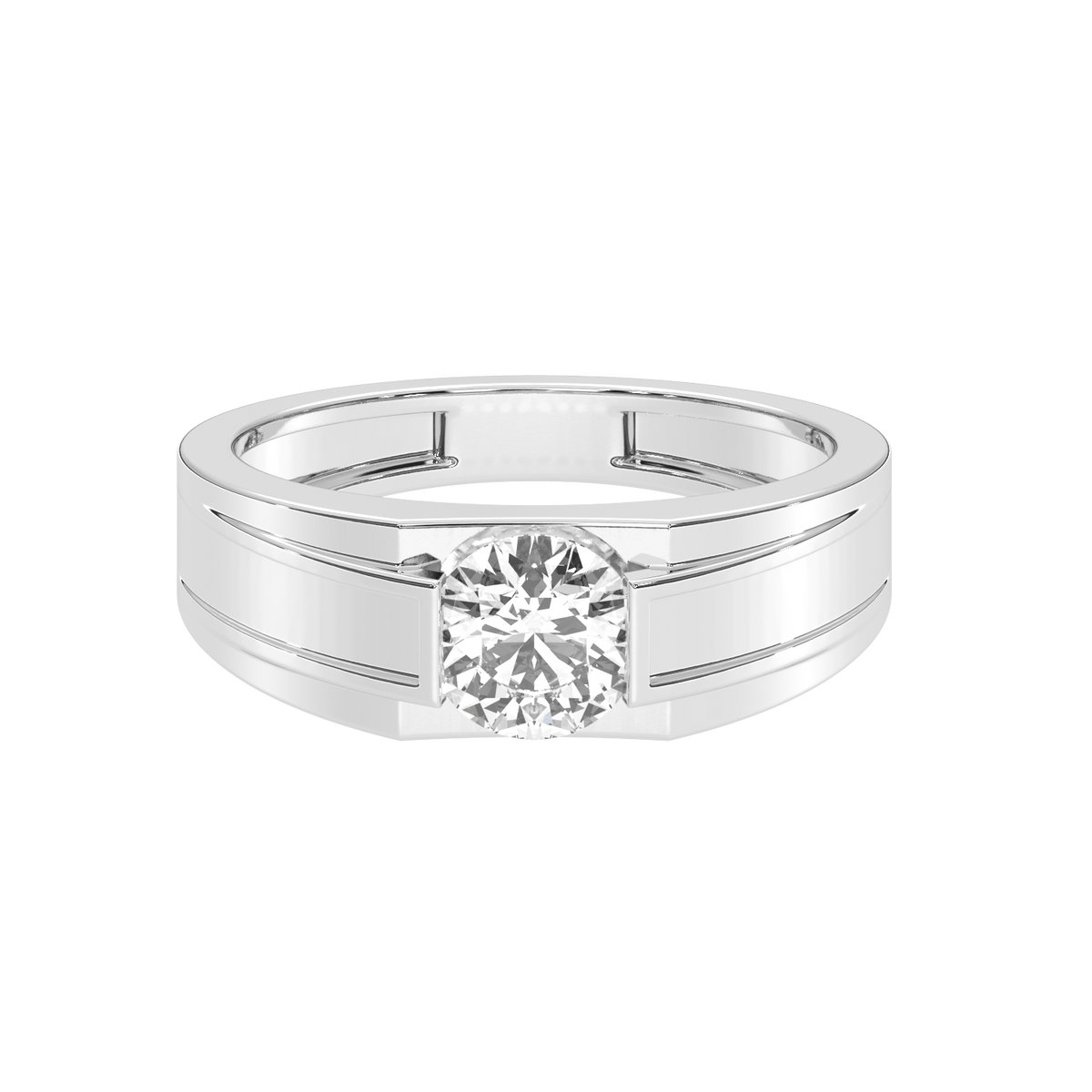 Lab Grown 90 pointer solitaire Gents ring