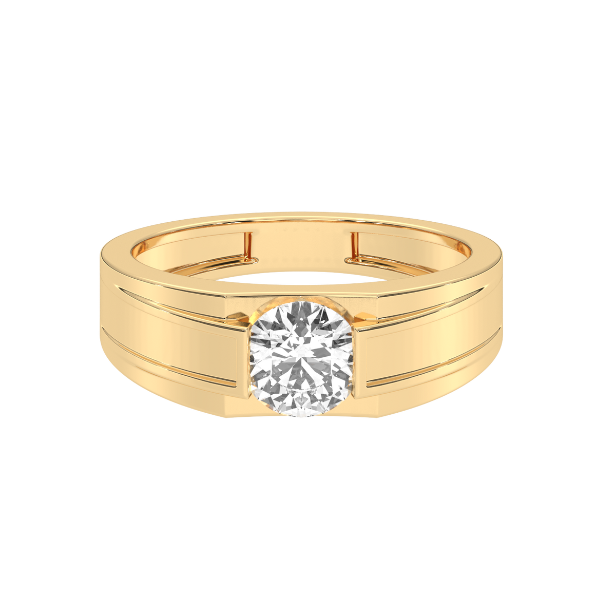 Lab Grown 90 pointer solitaire Gents ring