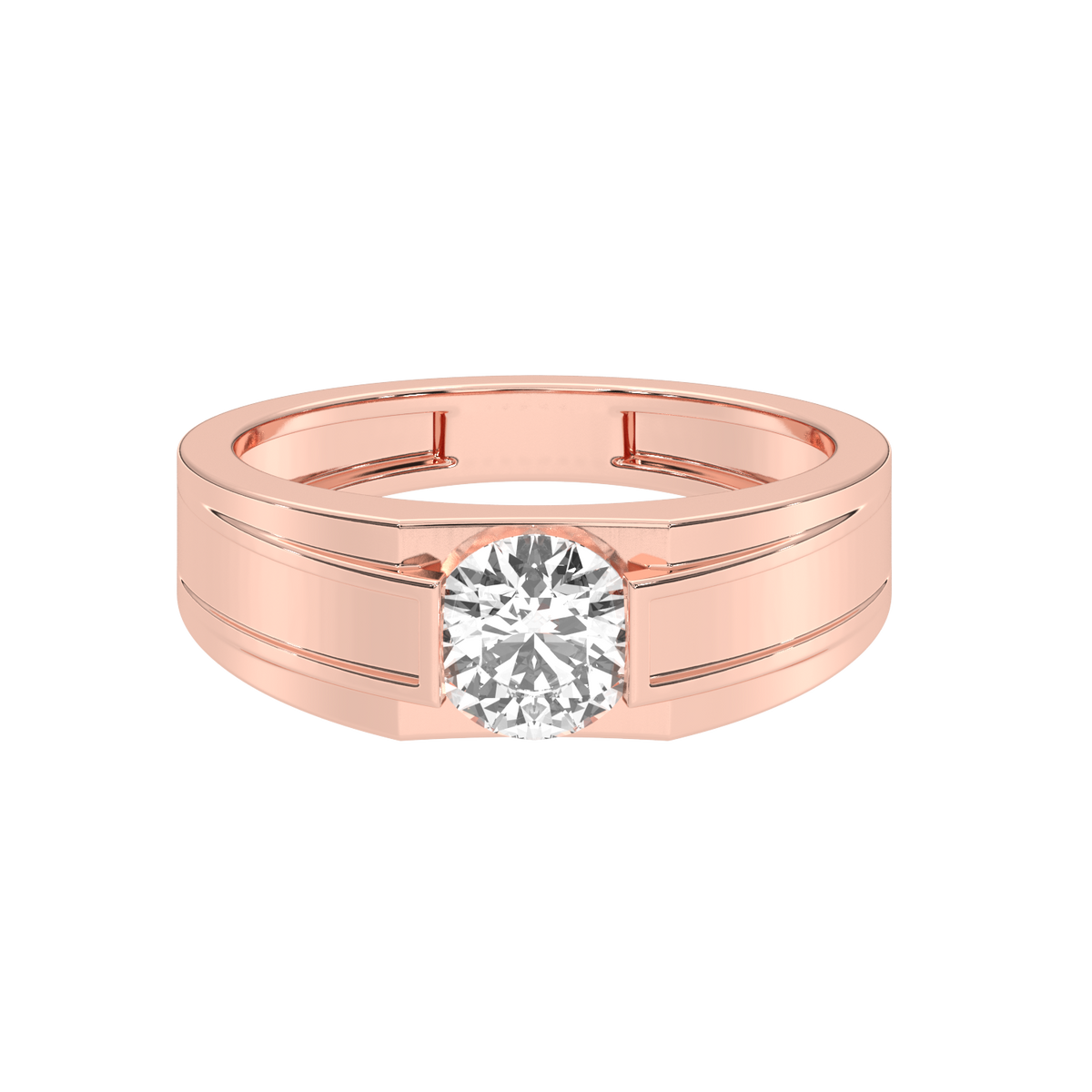 Lab Grown 90 pointer solitaire Gents ring
