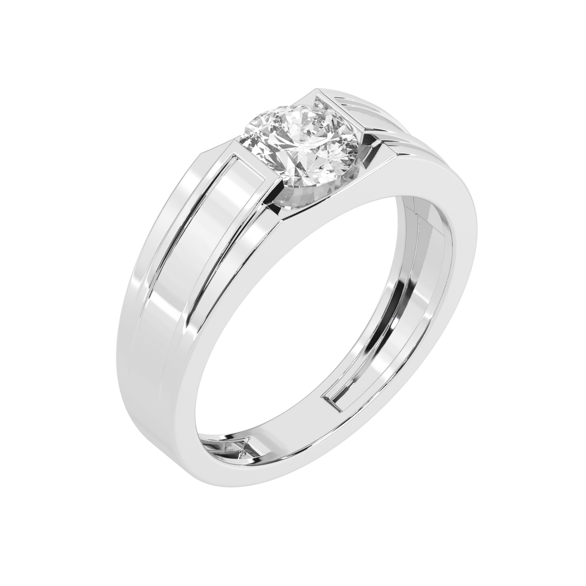 Lab Grown 90 pointer solitaire Gents ring