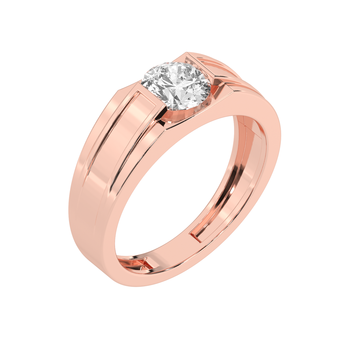 Lab Grown 90 pointer solitaire Gents ring