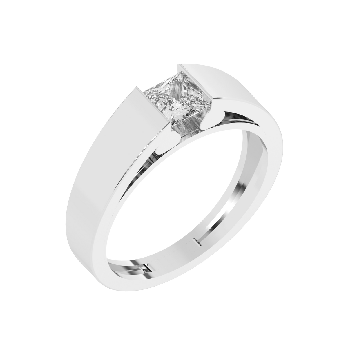 Lab Grown 50 pointer solitaire Gents Ring