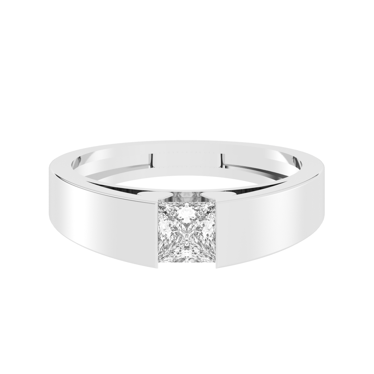 Lab Grown 50 pointer solitaire Gents Ring