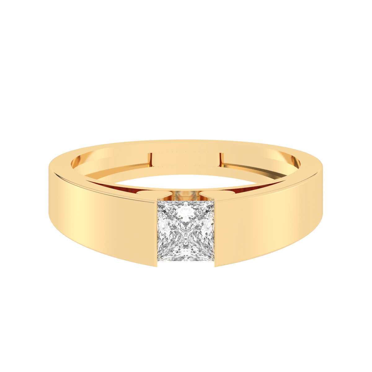 Lab Grown 50 pointer solitaire Gents Ring