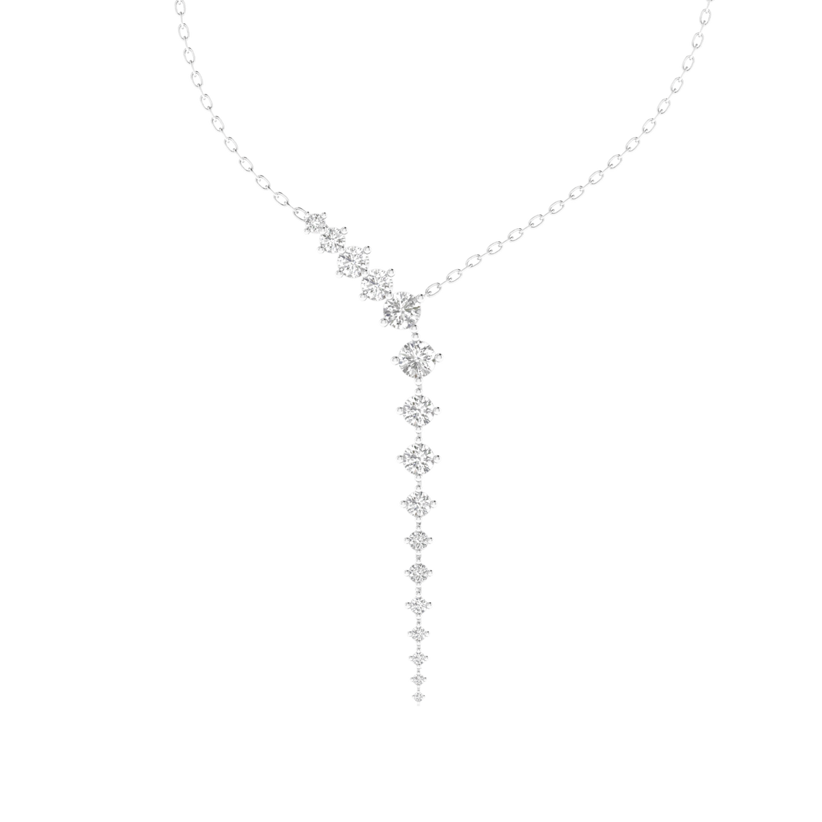 Lab Grown Graduating Necklace - White