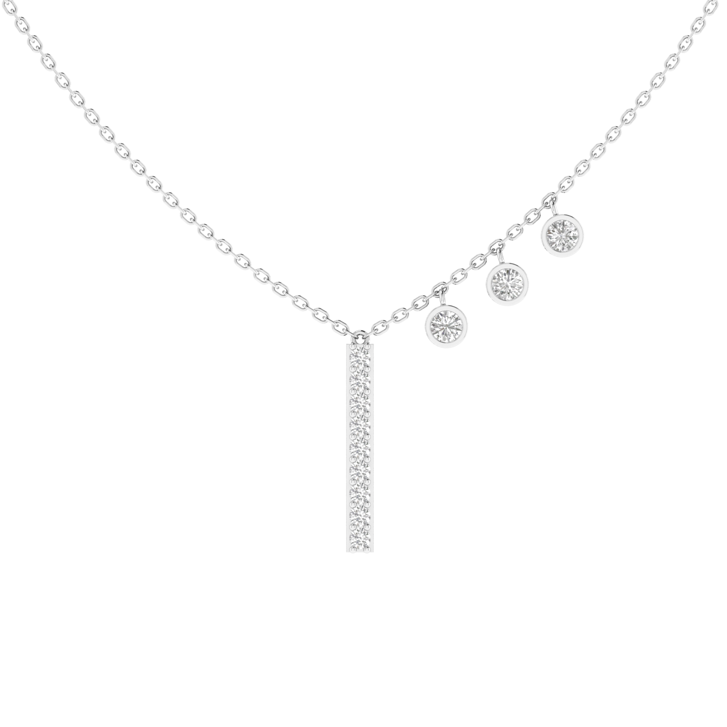 Lab Grown Modern charm necklace - White