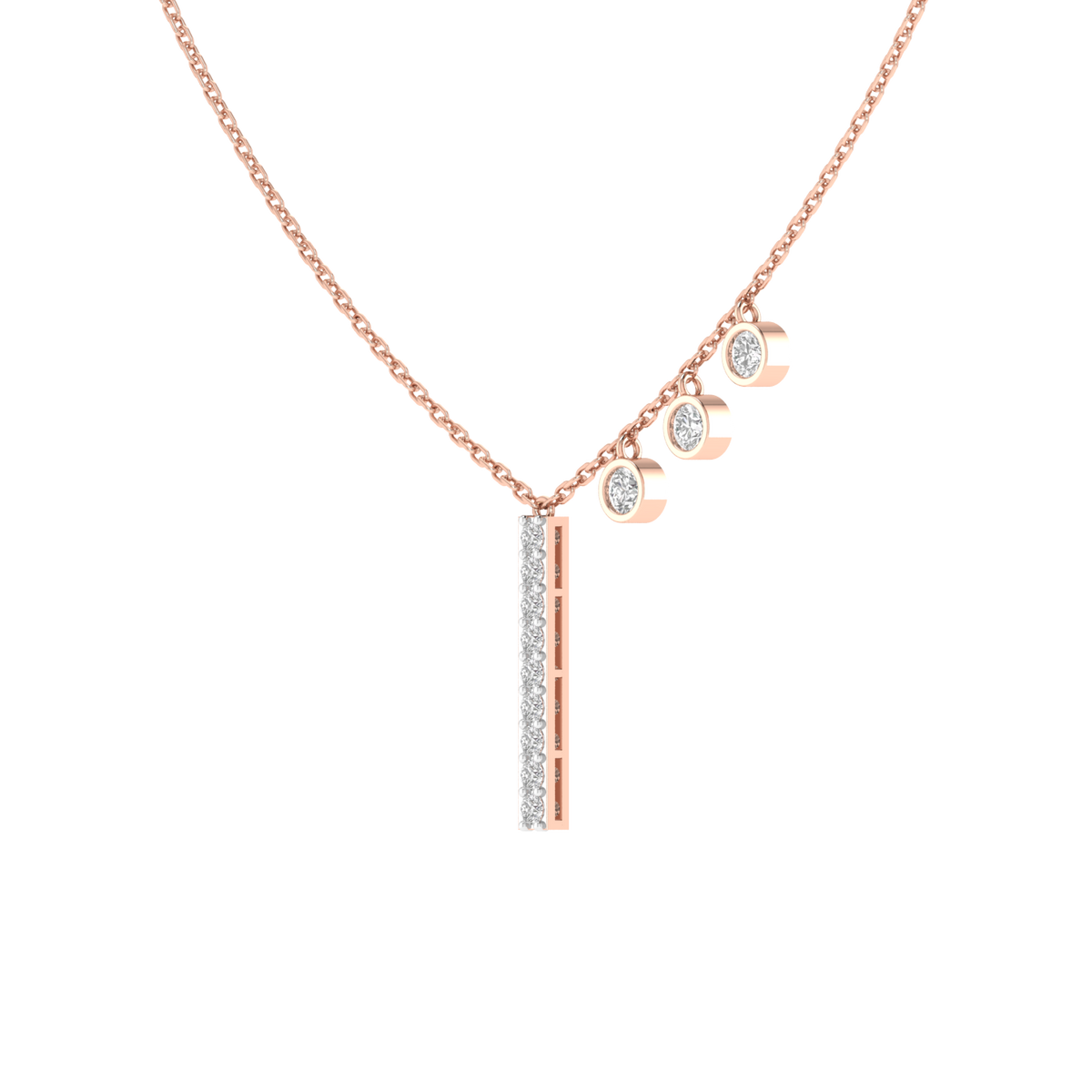 Lab Grown Modern charm necklace - Rose