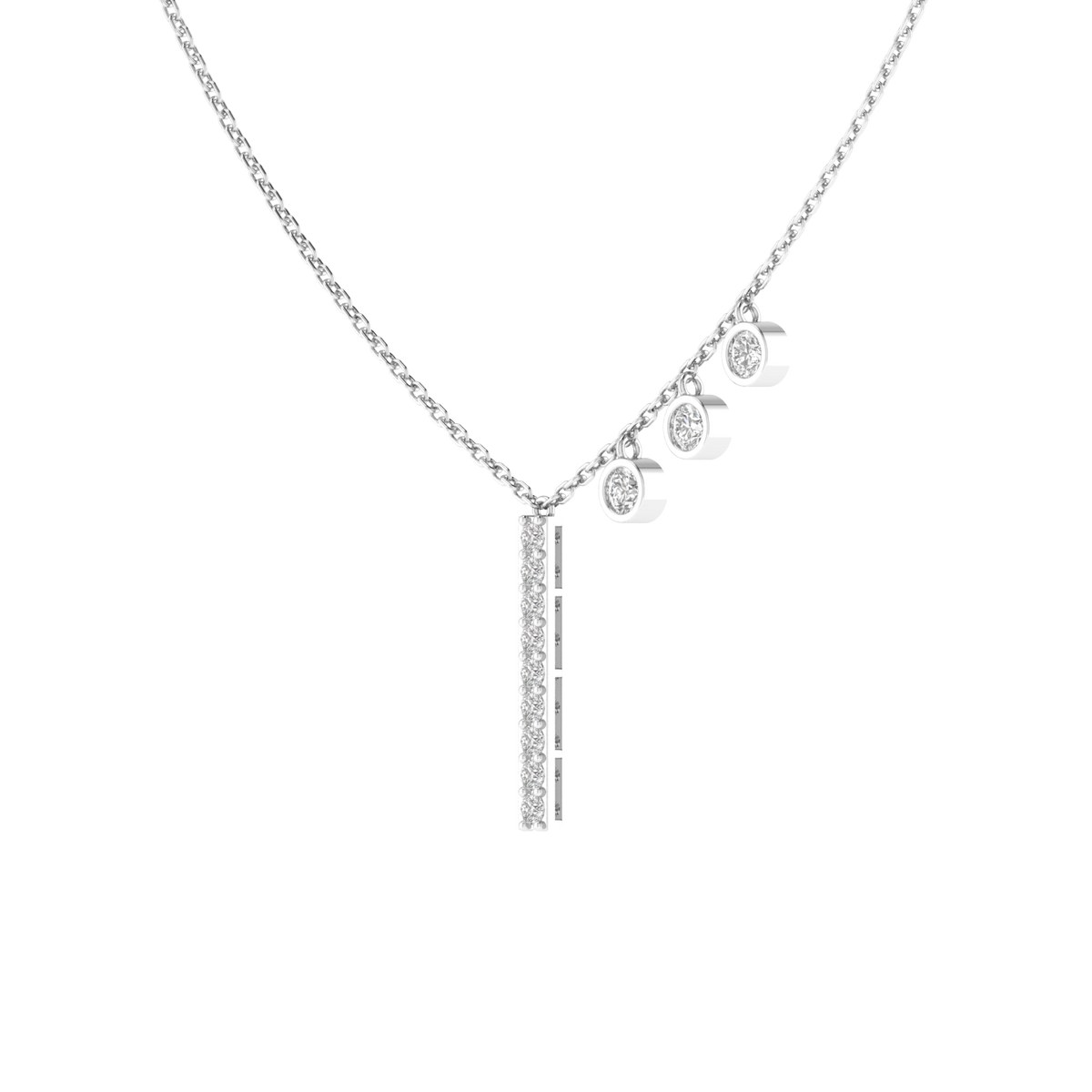 Lab Grown Modern charm necklace - White