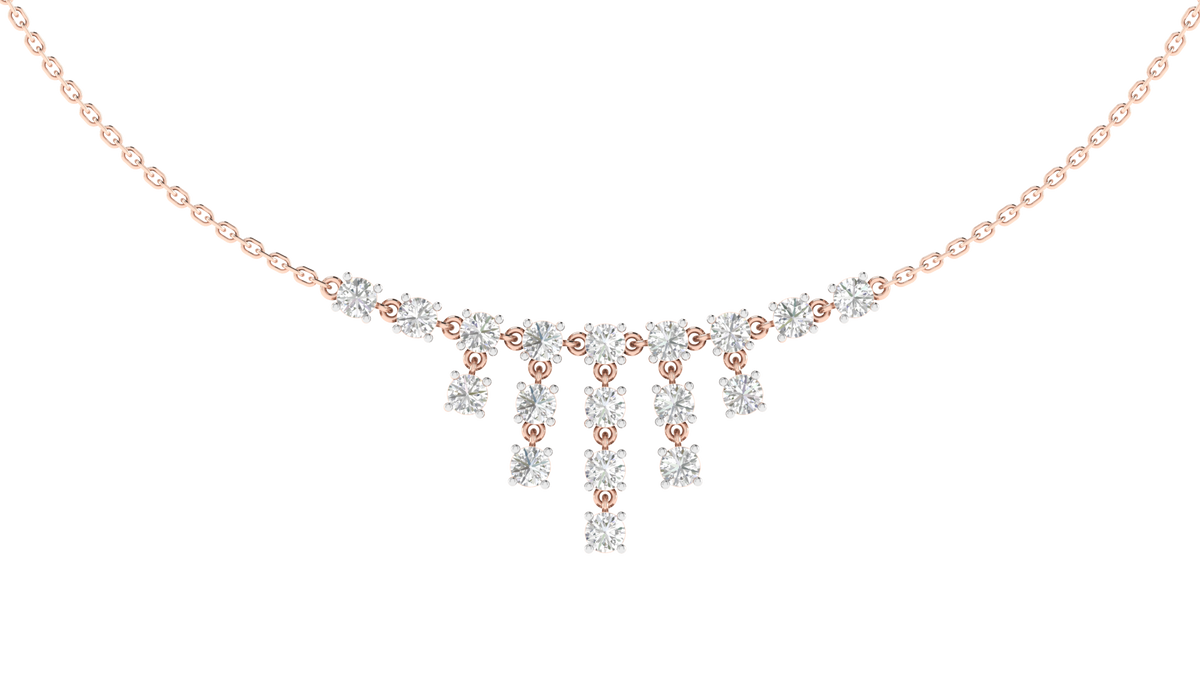 Lab Grown Classic 18 cents pyramid necklace - Rose