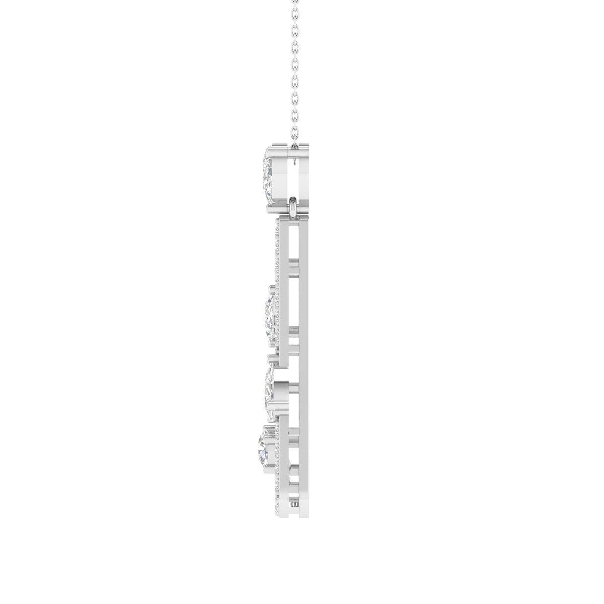 Lab Grown triangle with pear pendant