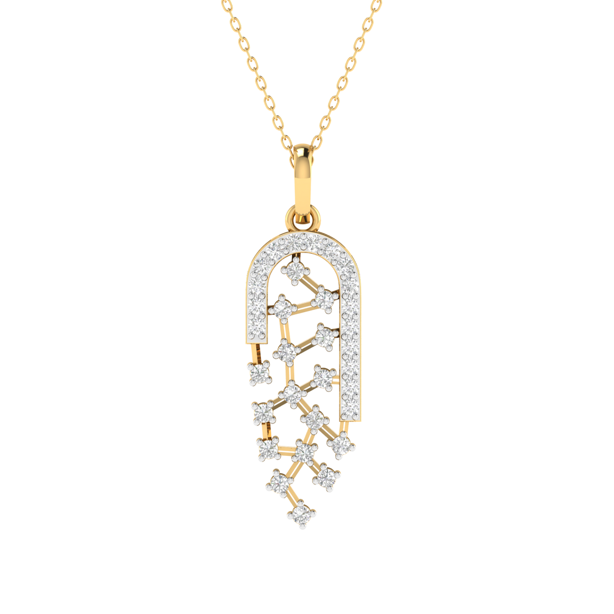 lab Grown clustered diamond pendant