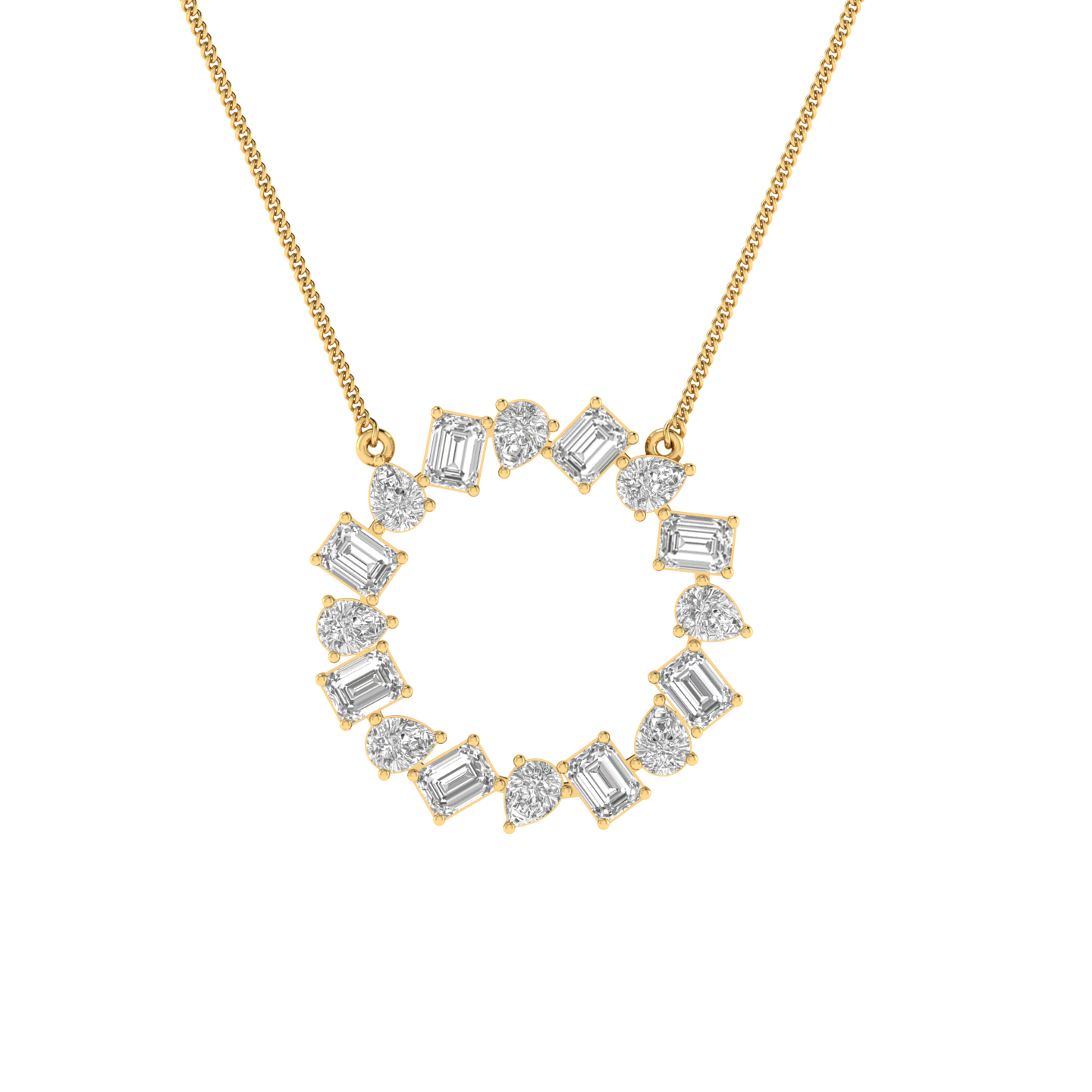 Lab Grown emerald pear pendant - Gold