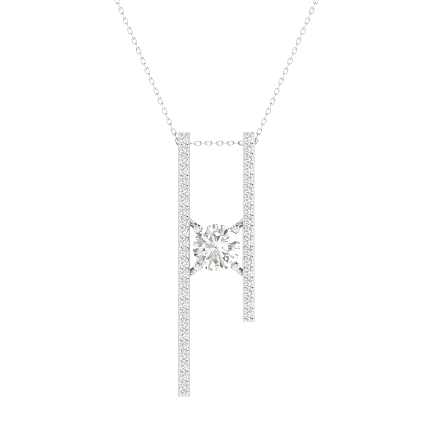 Lab Grown 1.50 carat heart solitaire pendant - White