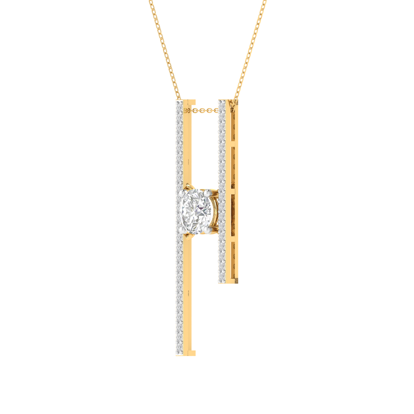 Lab Grown 1.50 carat heart solitaire pendant - Gold