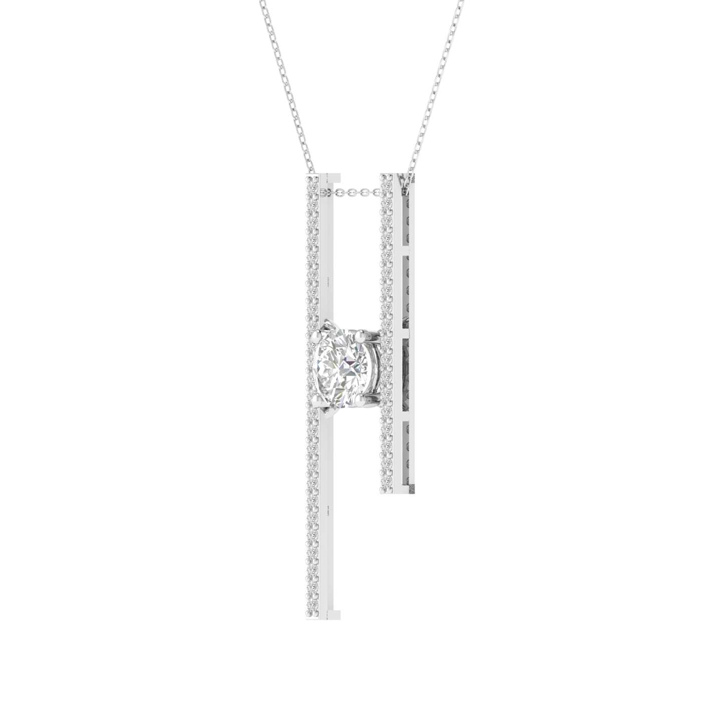 Lab Grown 1.50 carat heart solitaire pendant - White