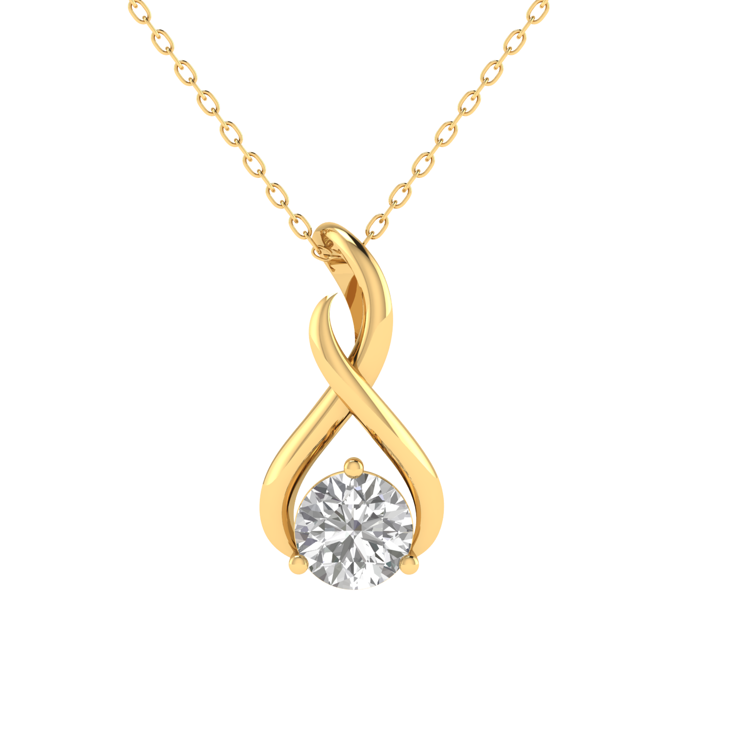 Lab Grown Classic solitaire pendant - Gold