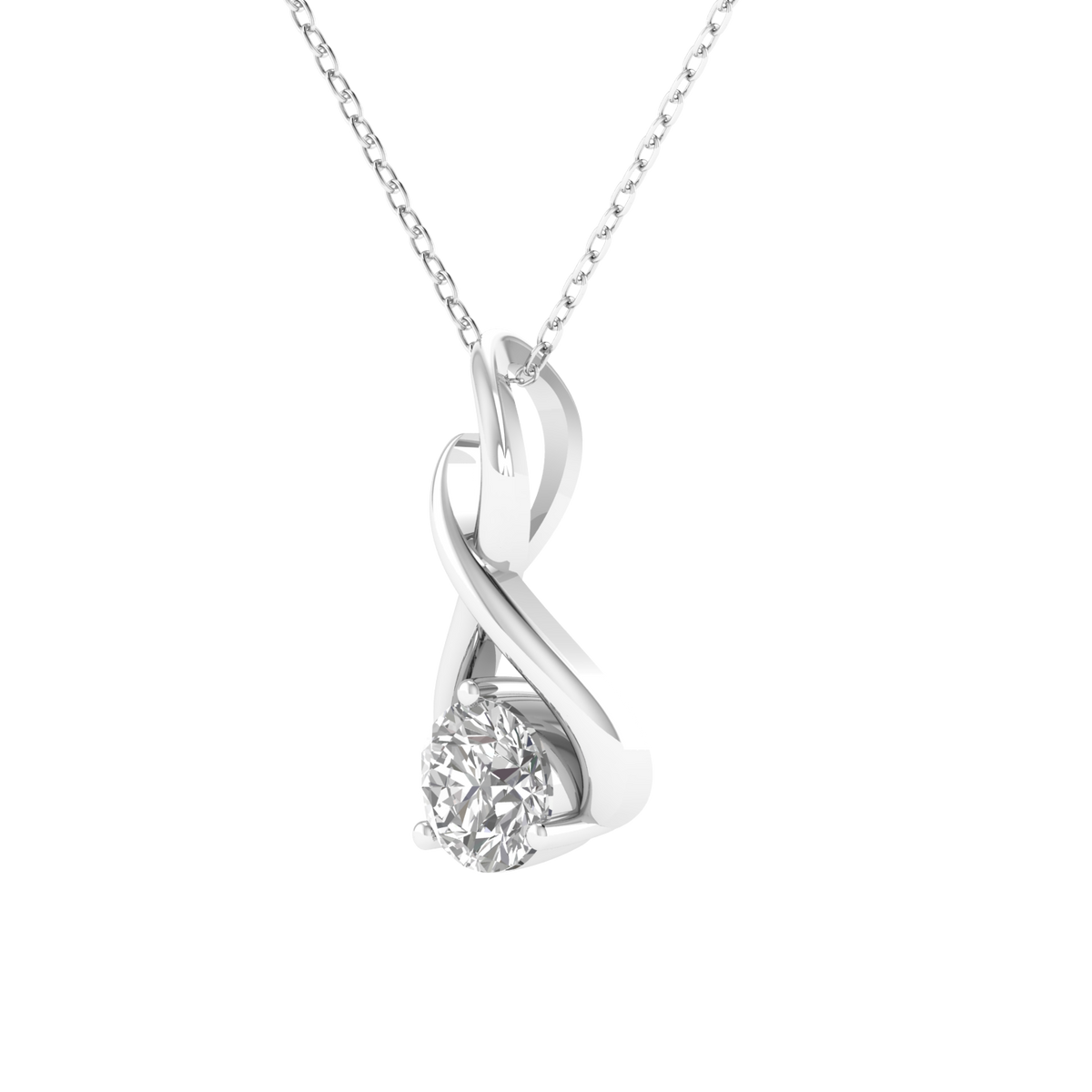 Lab Grown Classic solitaire pendant - White