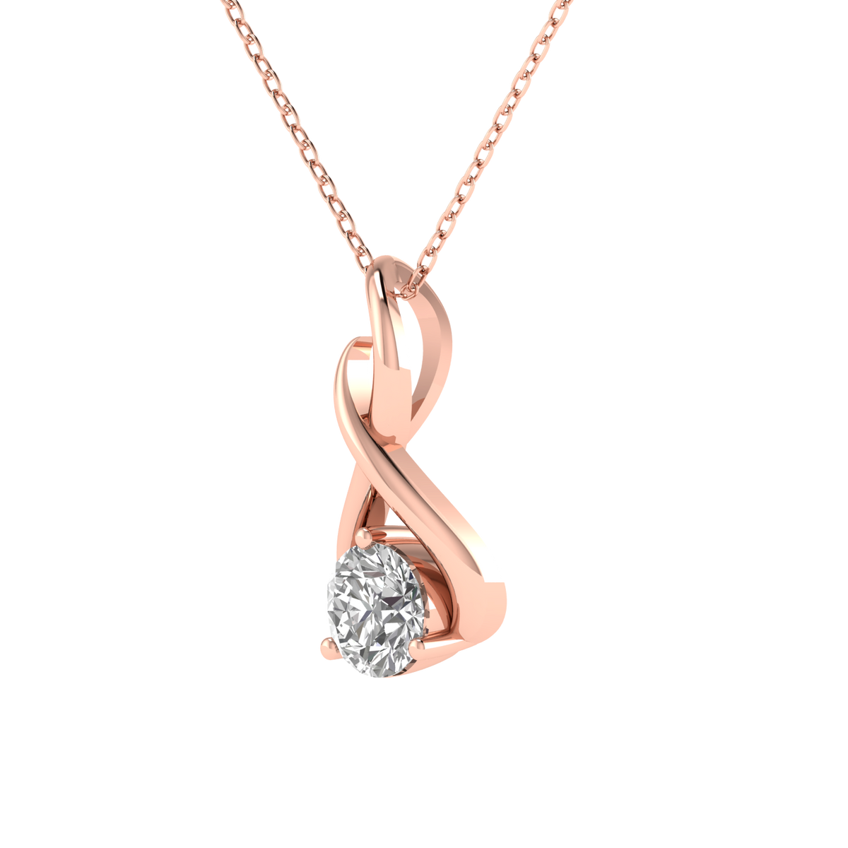 Lab Grown Classic solitaire pendant - Rose
