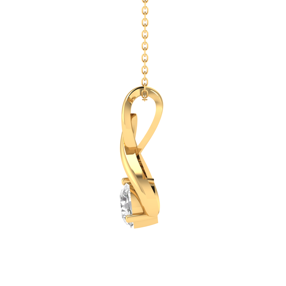 Lab Grown Classic solitaire pendant - Gold