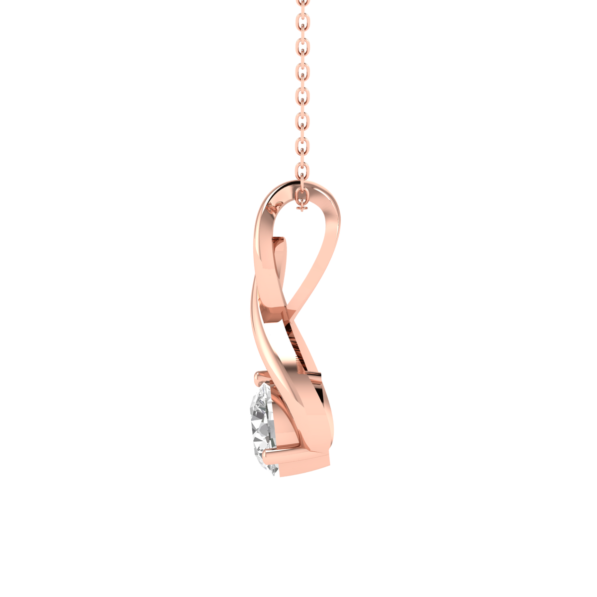 Lab Grown Classic solitaire pendant - Rose
