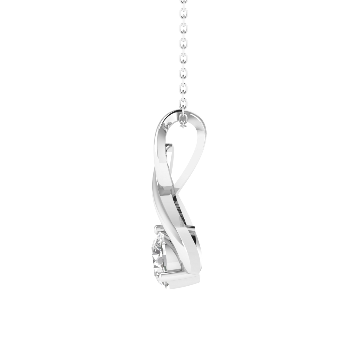 Lab Grown Classic solitaire pendant - White