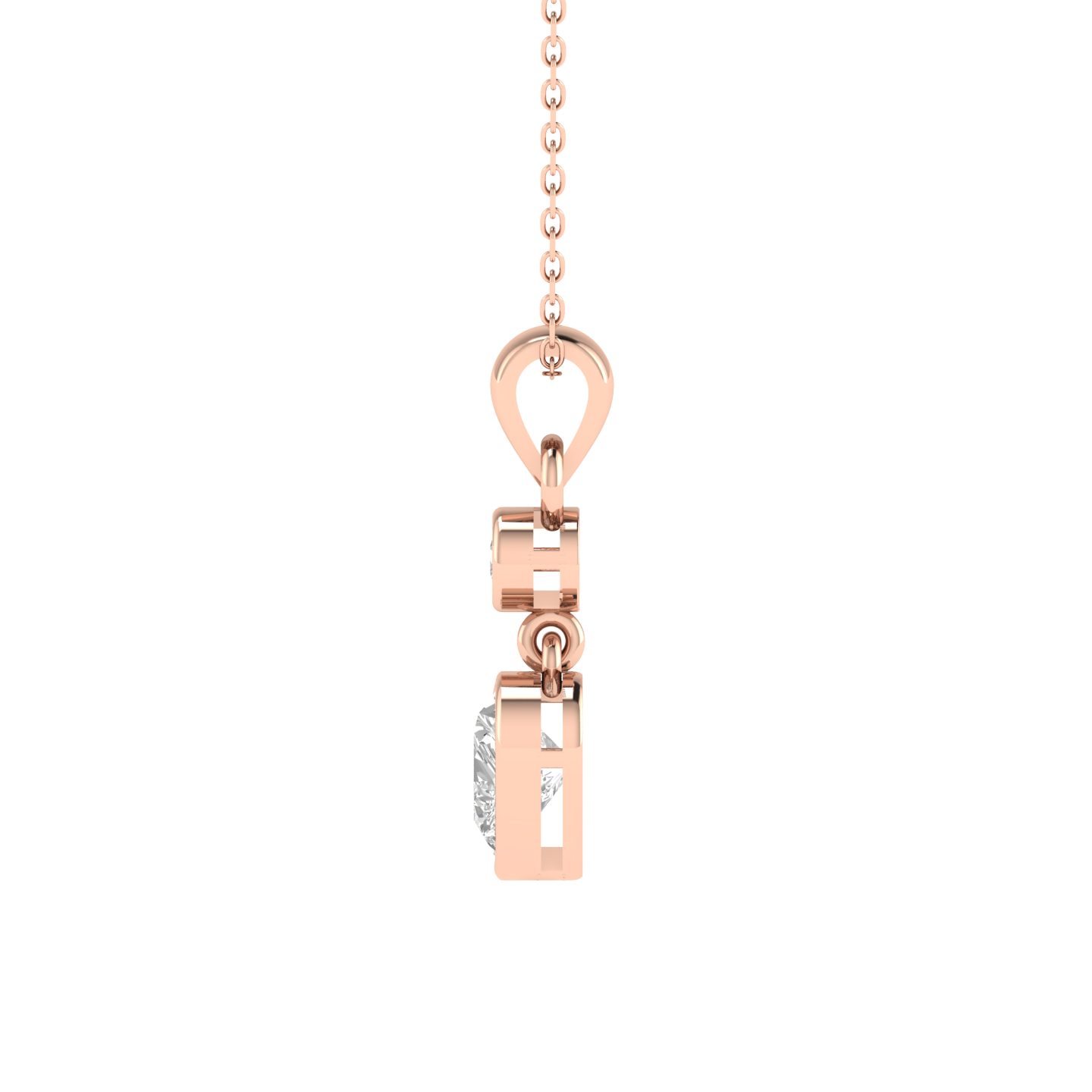 Lab Grown heart solitaire pendant - Rose