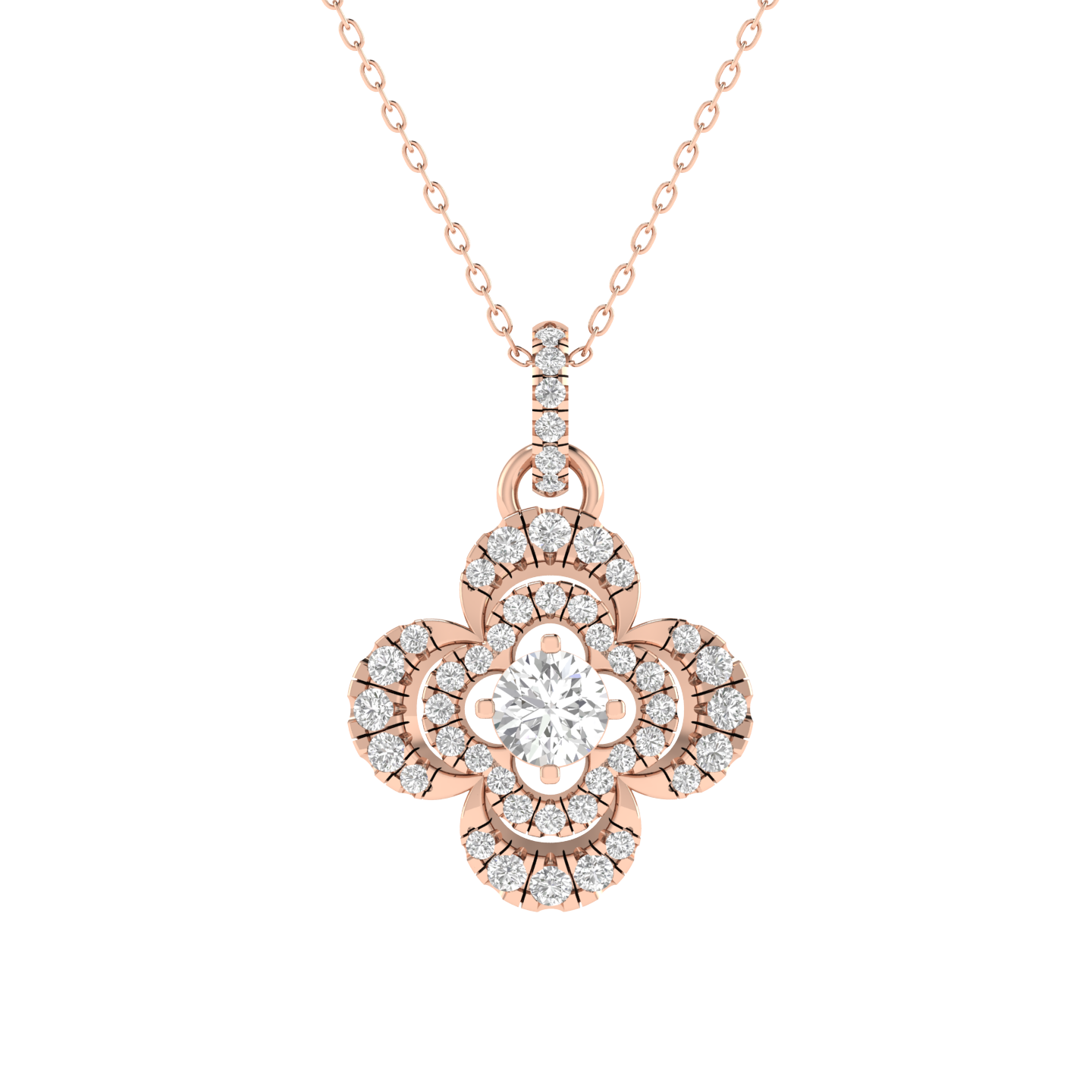 Lab Grown flower pendant - Rose