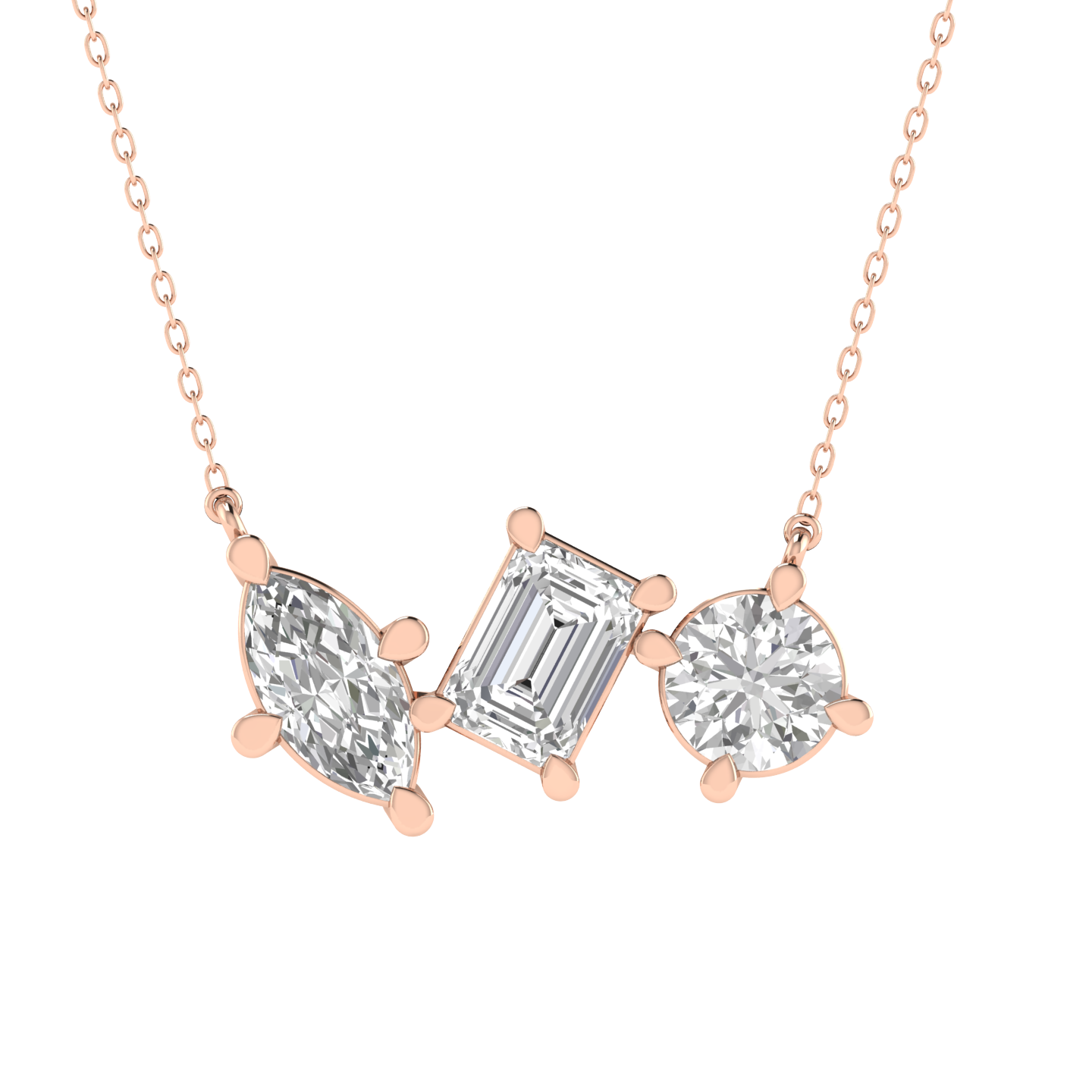 Labd Grown 3 shape pendant - Rose