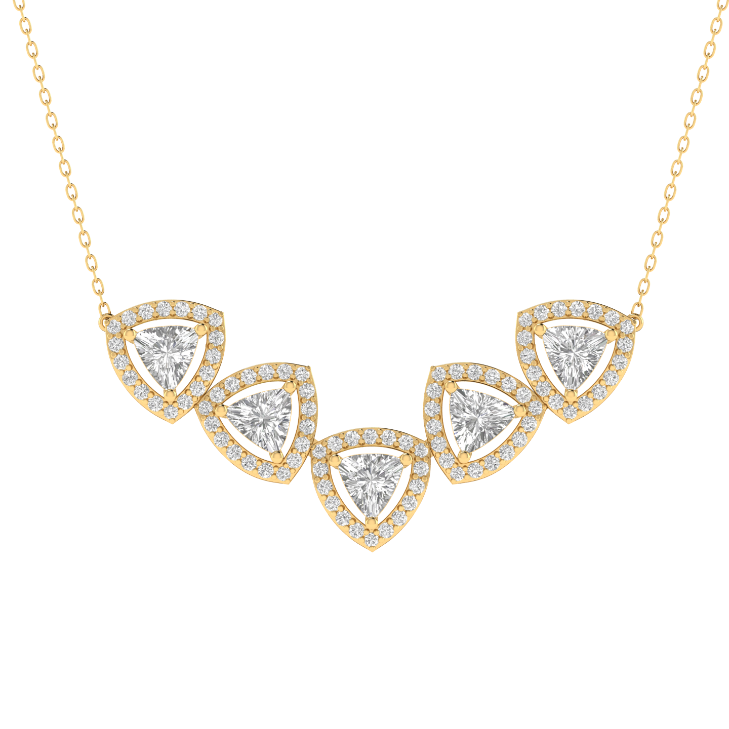 Lab Grown halo 5 trillion pendant - Gold