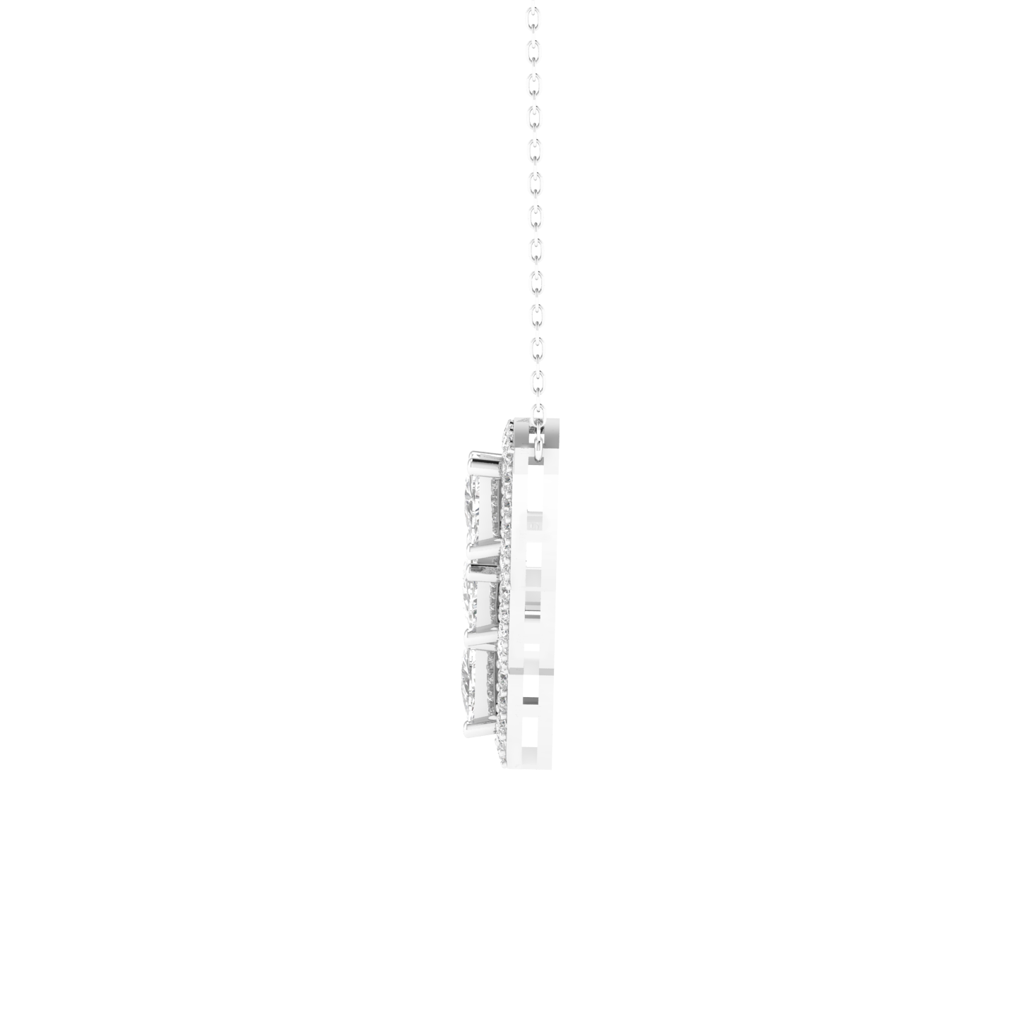 Lab Grown halo 5 trillion pendant - White