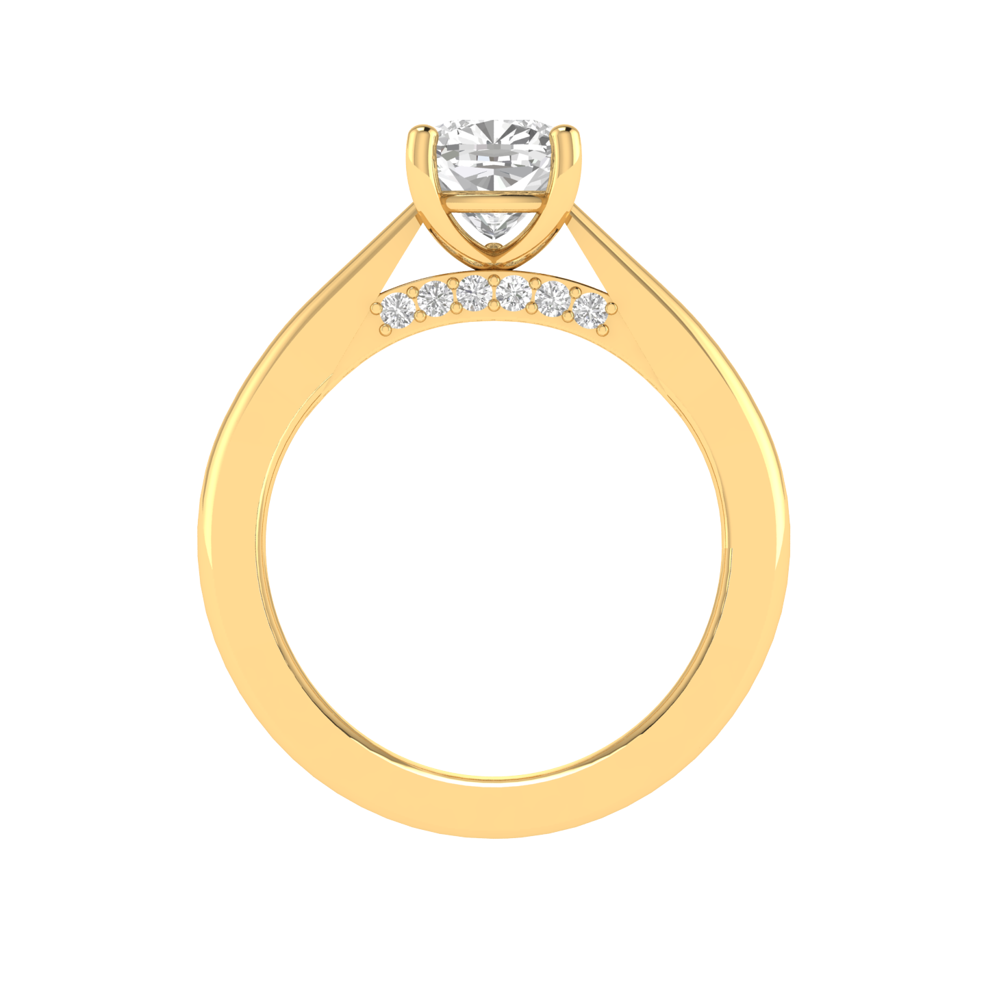 Cushion Ring with Hidden Accent - Gold