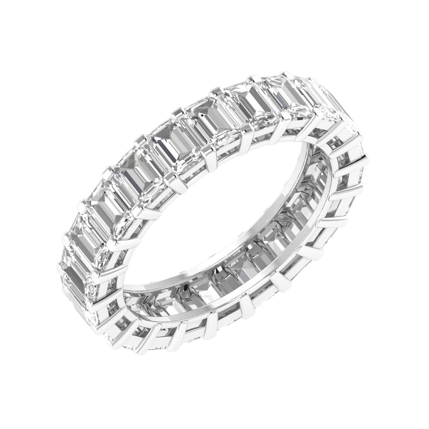 Emerald Full Eternity Band - White