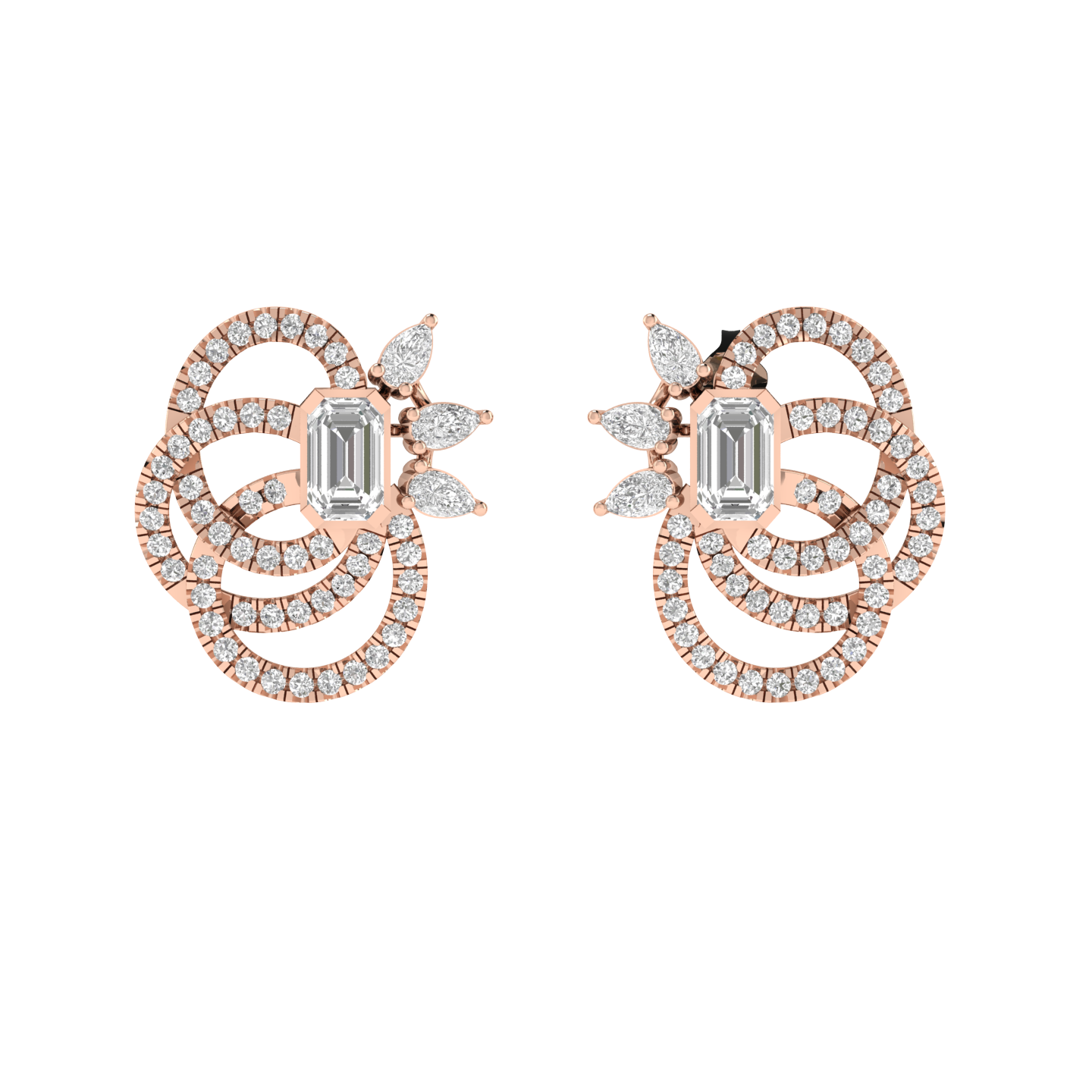 fancy twisted earrings - Rose