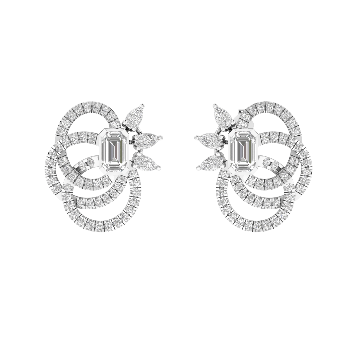 fancy twisted earrings - White