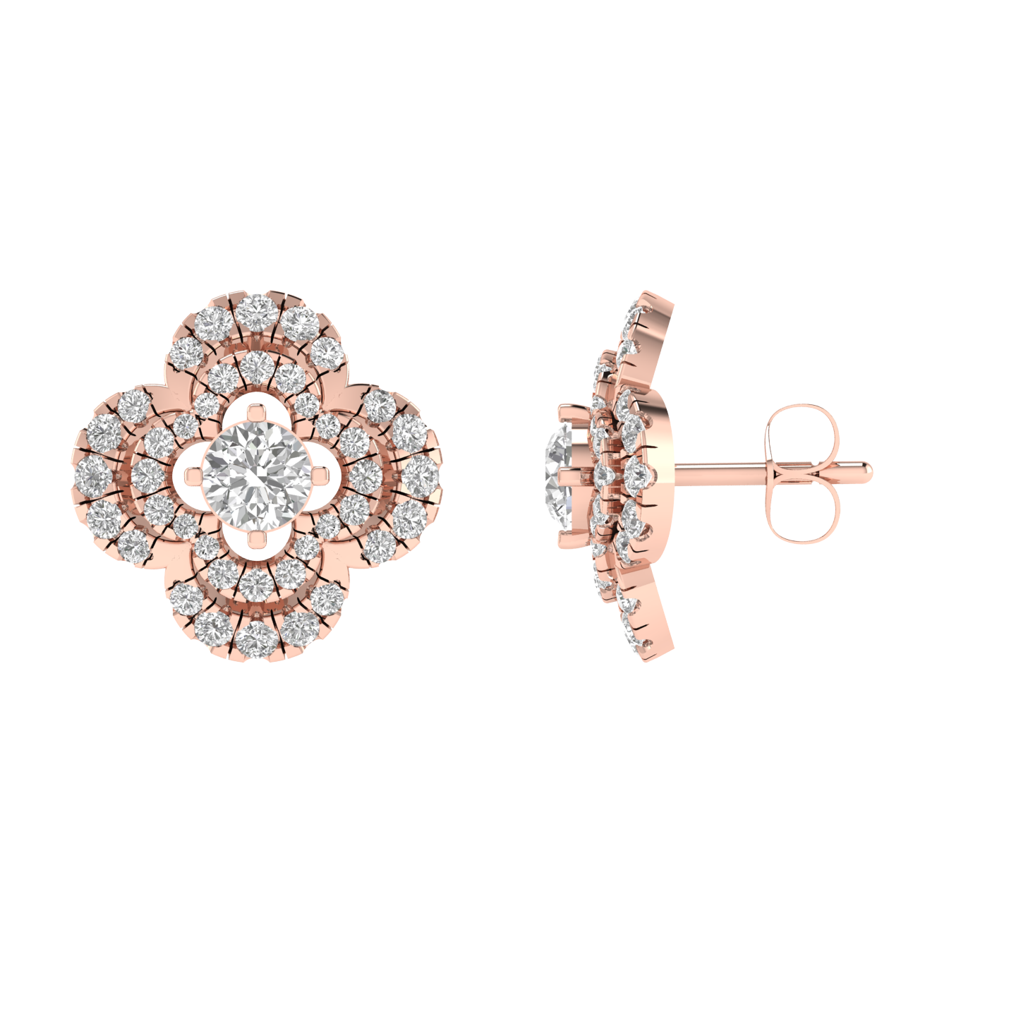 Flower shape earrings - Rose