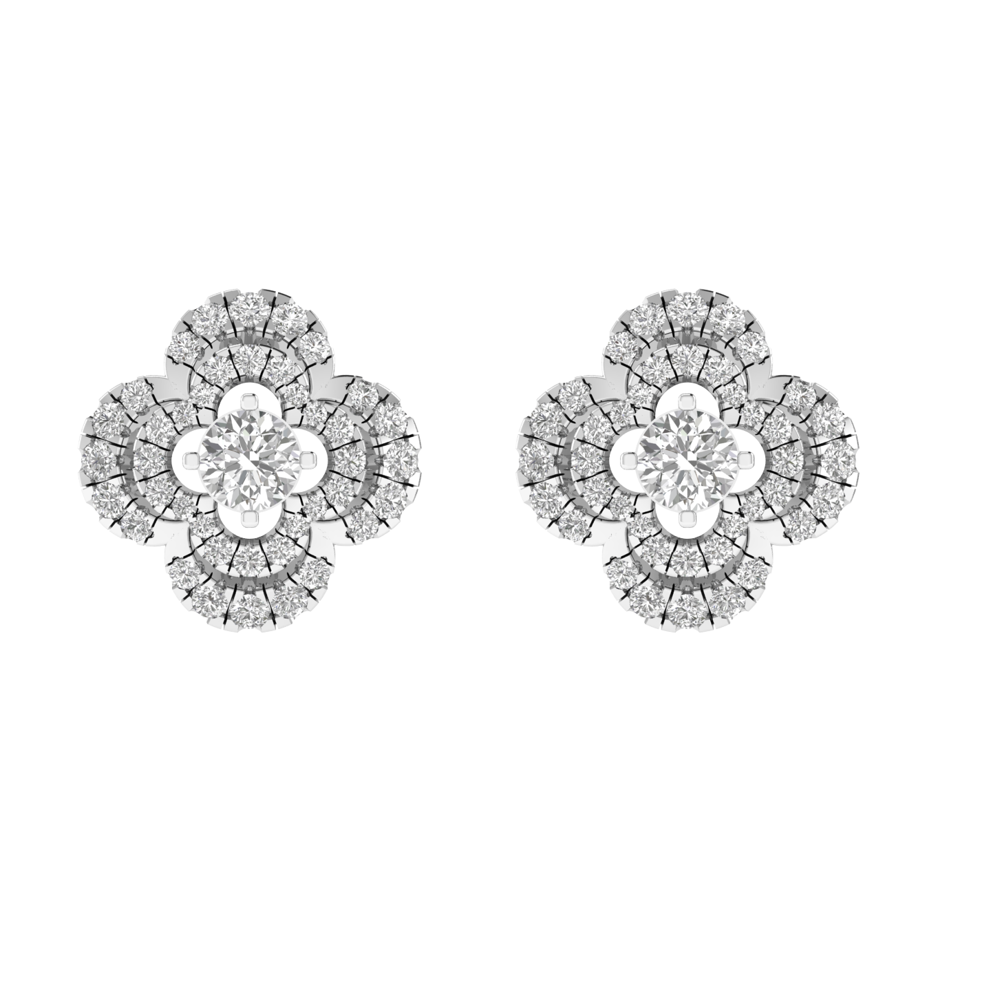 Flower shape earrings - White
