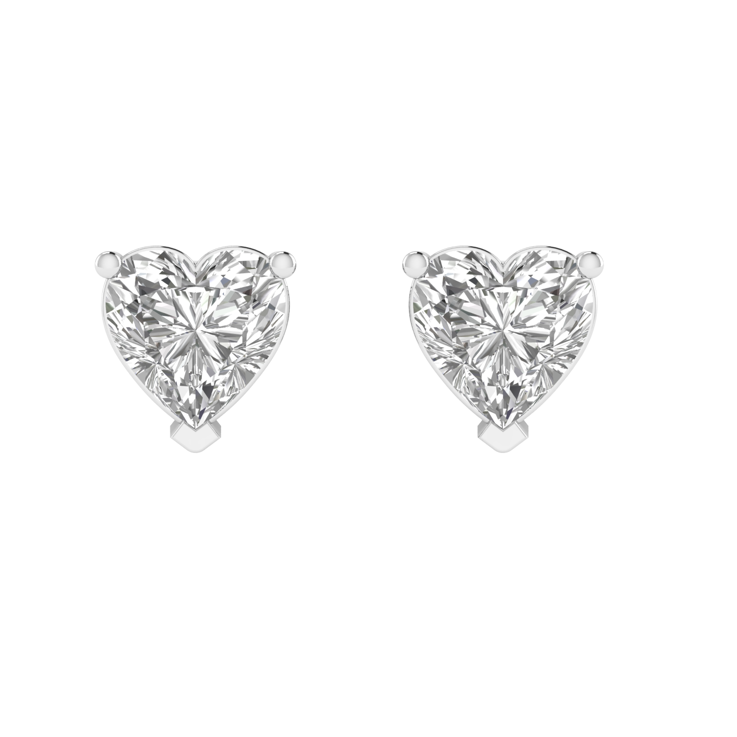 heart solitaire earrings - White