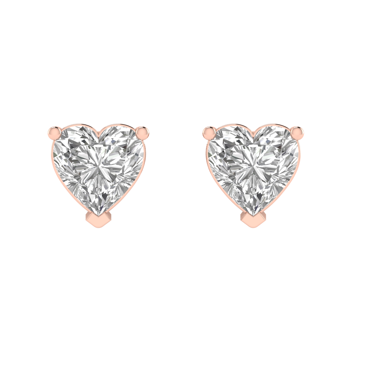 heart solitaire earrings - Rose