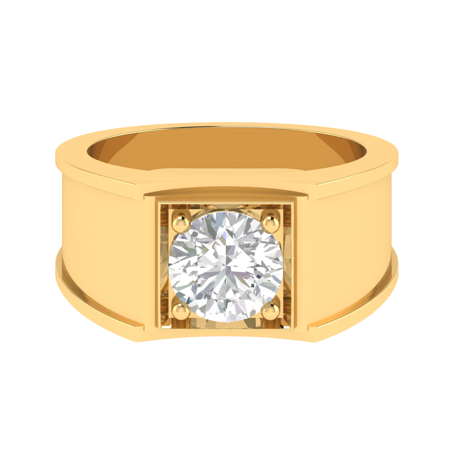 Lab Grown broad shank genst ring - Gold