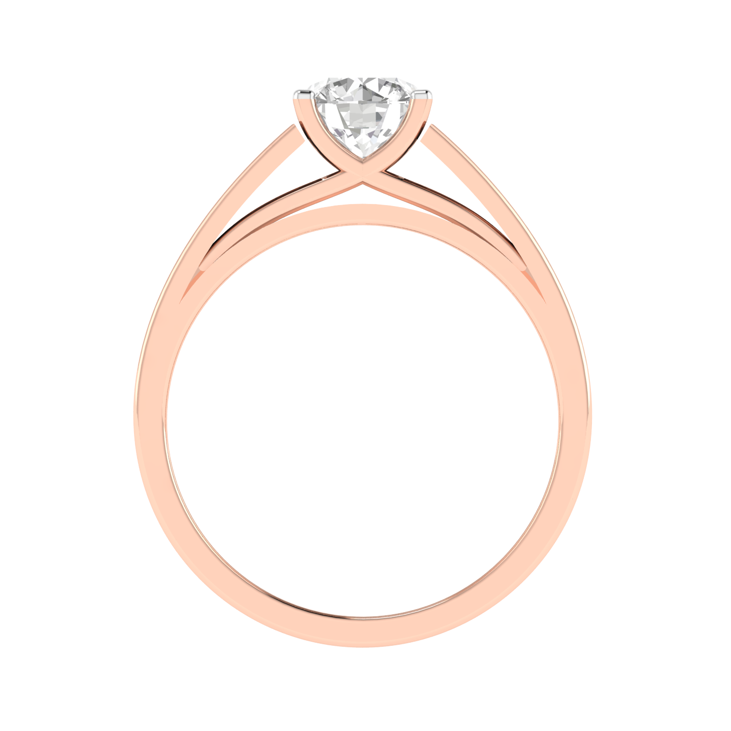 Lab Grown dual tone solitaire Gents ring - Rose
