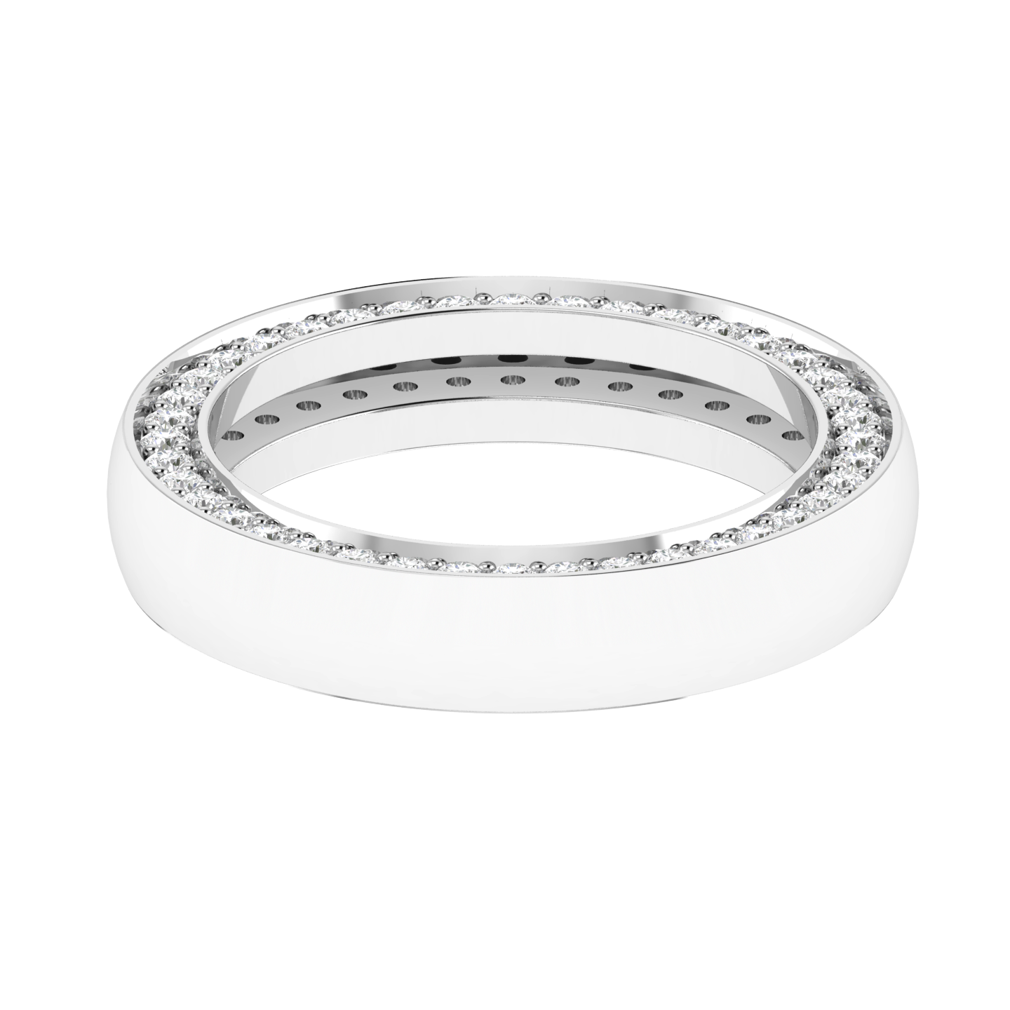 Lab Grown Hidden diamond eternity gents ring - White