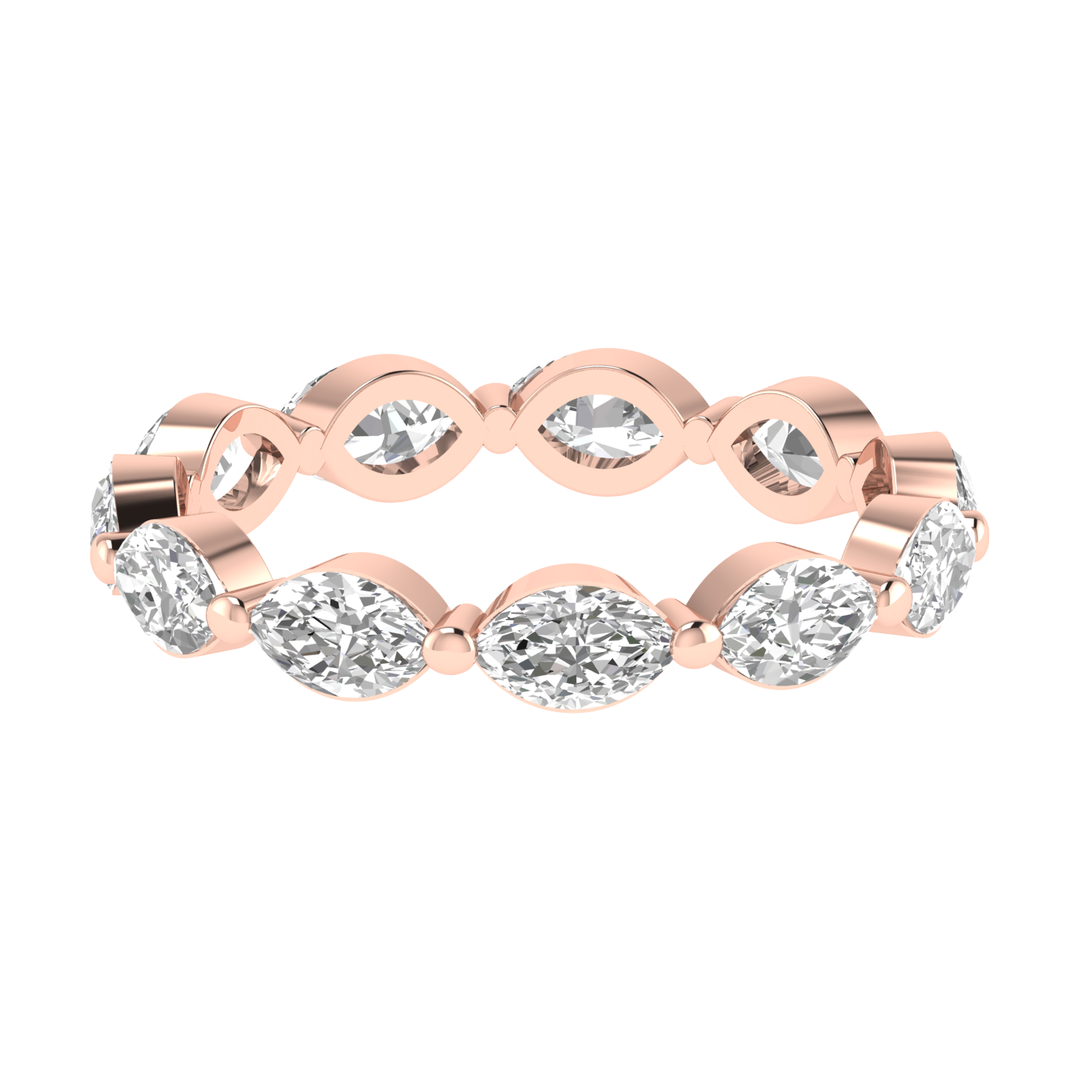Marquise Full Eternity Band - Rose