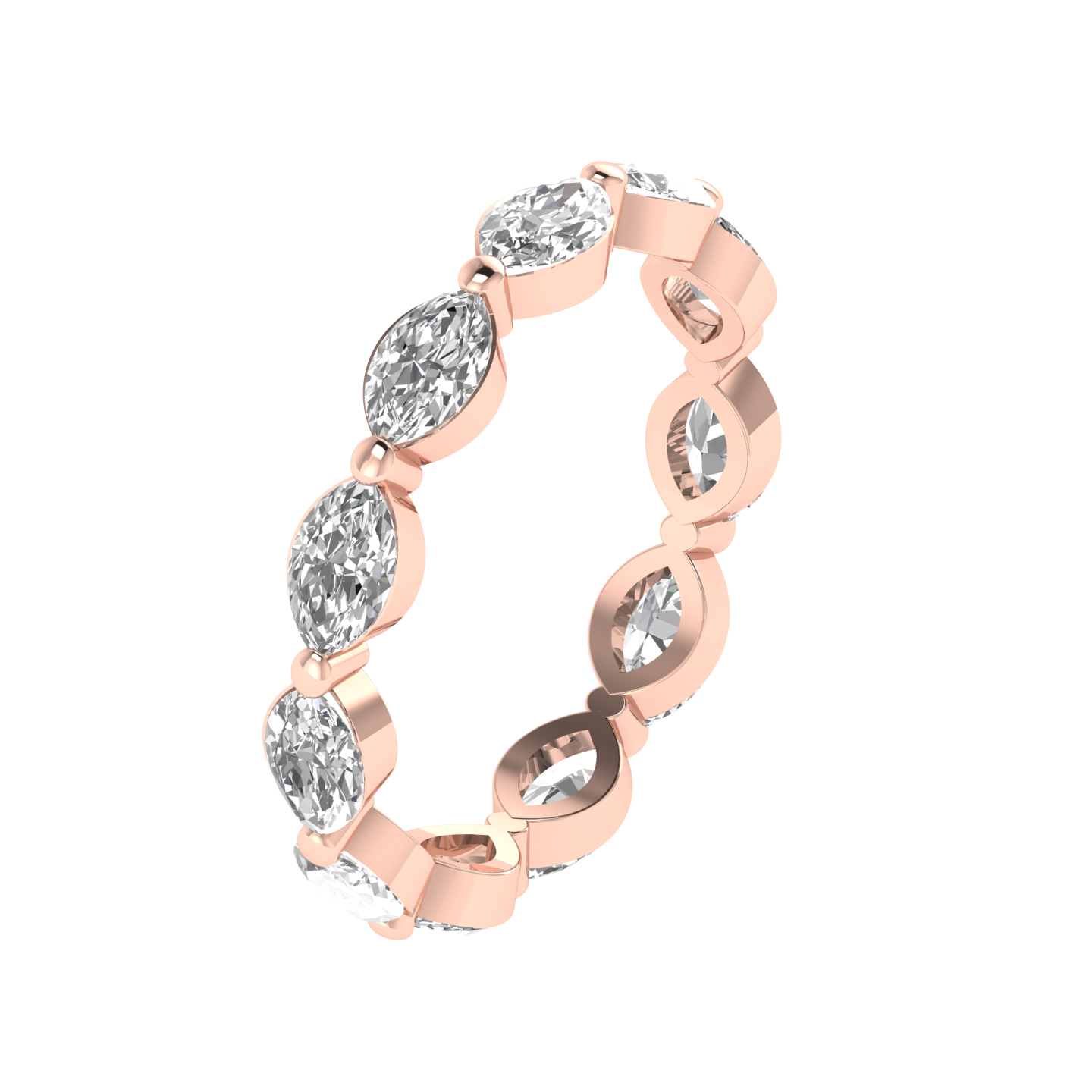 Marquise Full Eternity Band - Rose