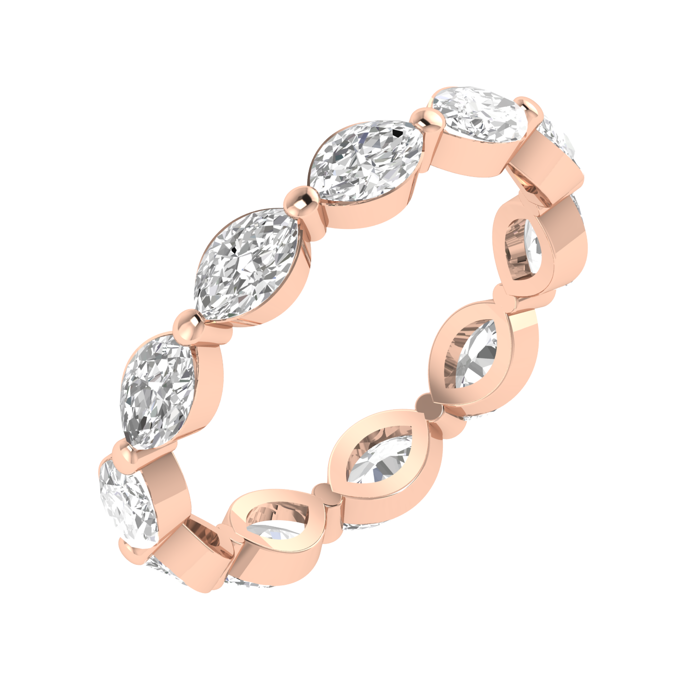 Marquise Full Eternity Band - Rose