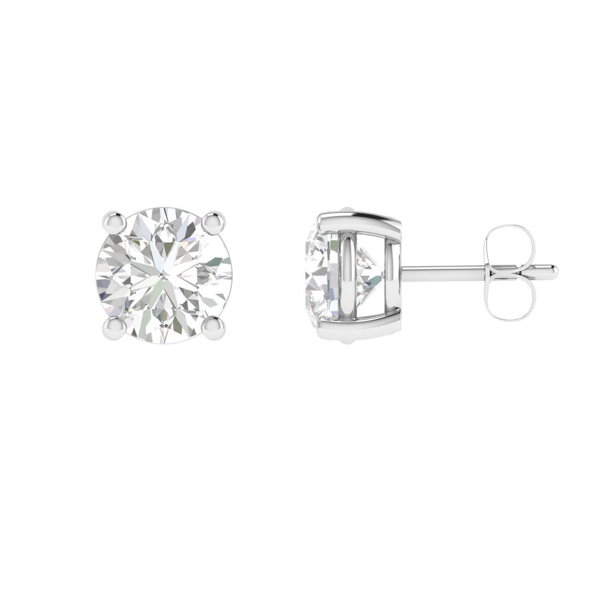 multipurpose round solitaire earrings - White