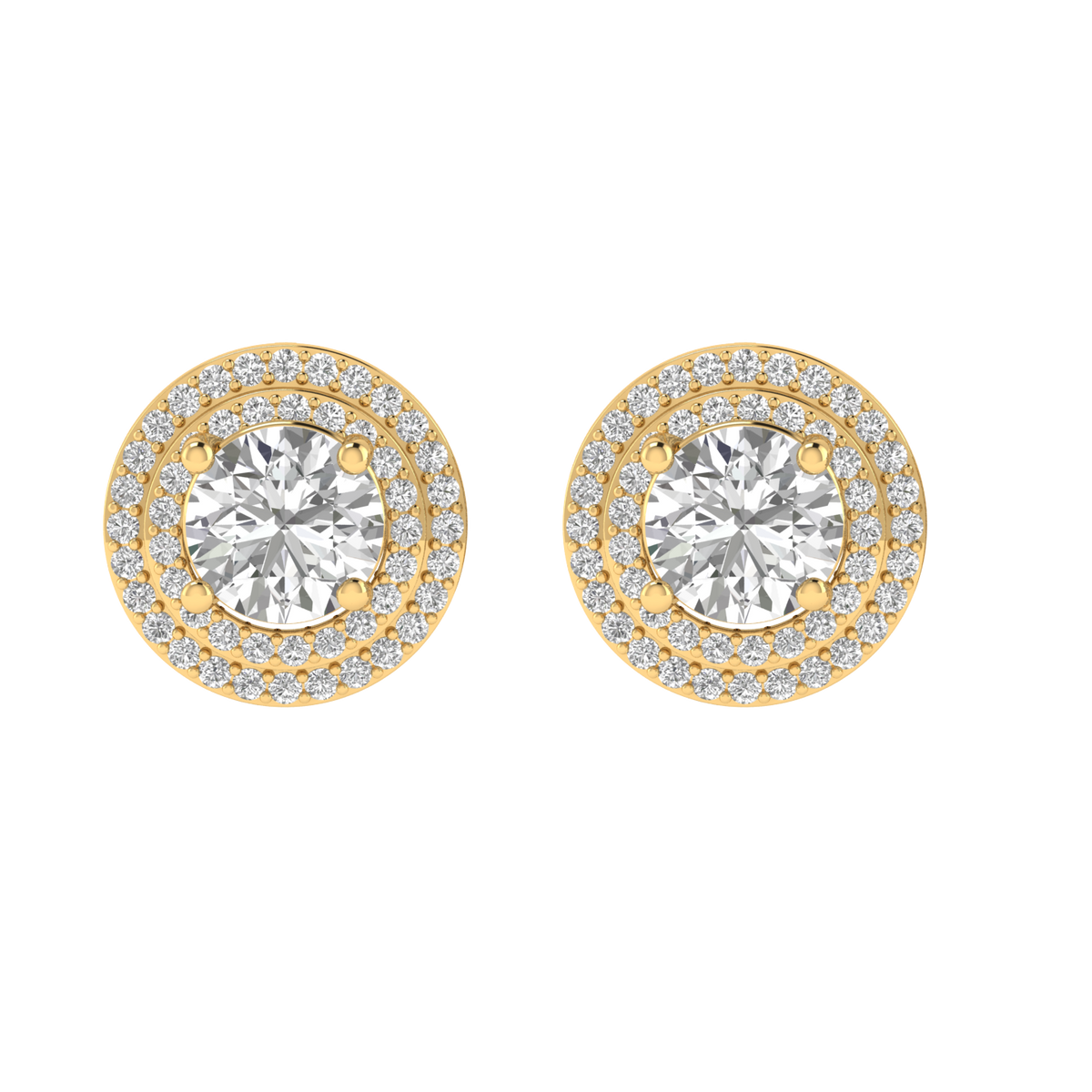 multipurpose round solitaire earrings - Gold