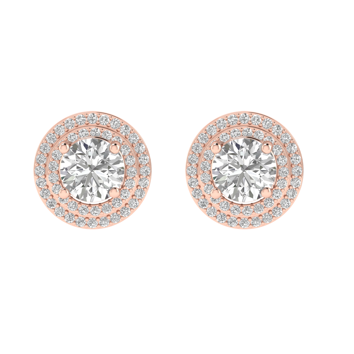 multipurpose round solitaire earrings - Rose