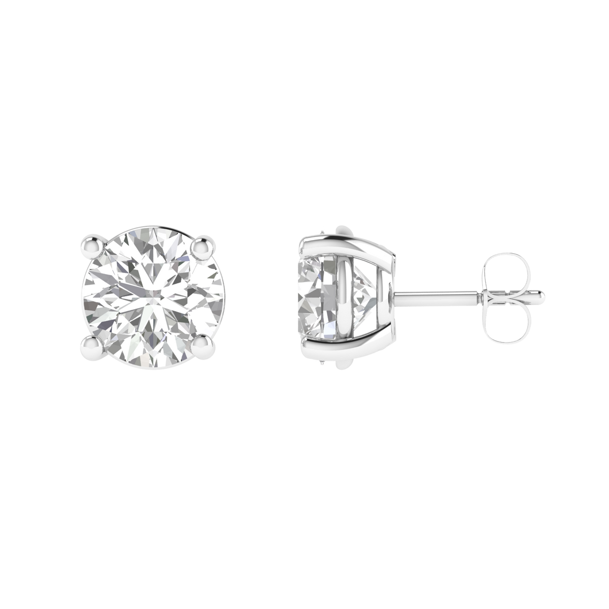 multipurpose round solitaire earrings - White