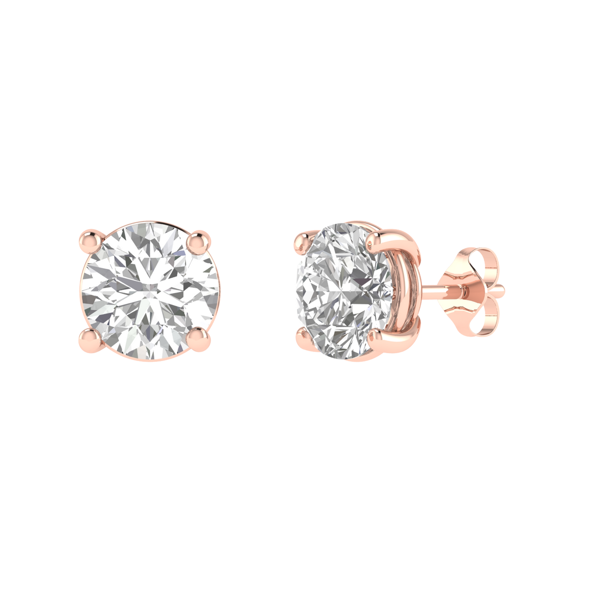 multipurpose round solitaire earrings - Rose
