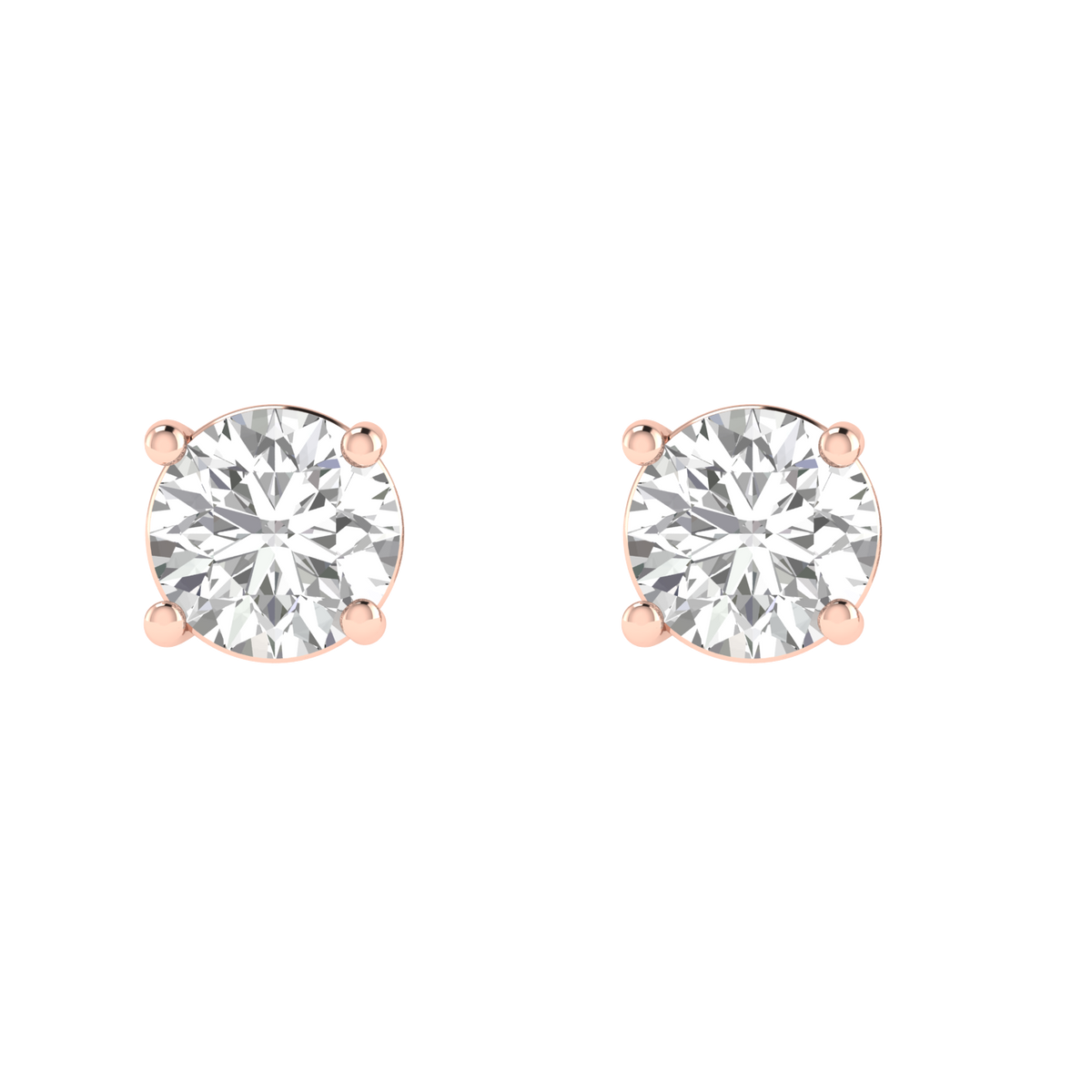 multipurpose round solitaire earrings - Rose